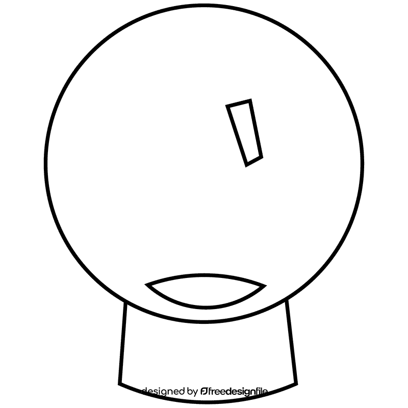 Fortuneteller ball black and white clipart