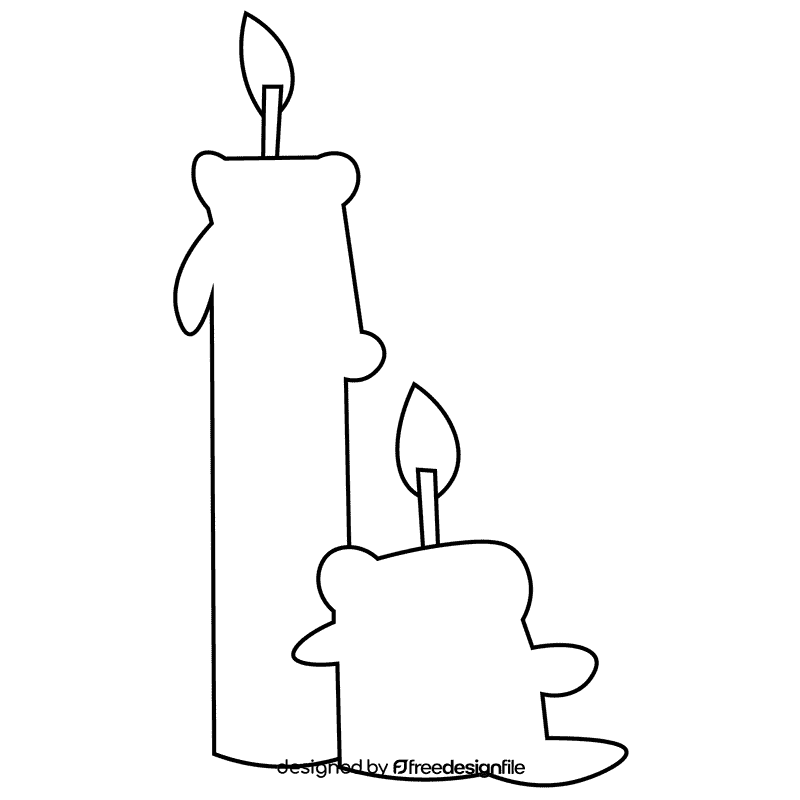 Fortuneteller candles black and white clipart