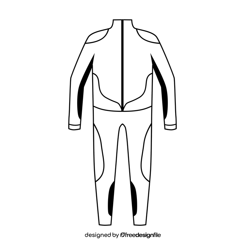 Wetsuit drawing black and white clipart