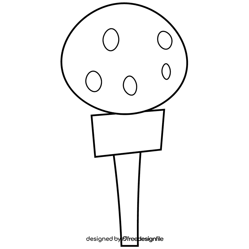 Golf ball black and white clipart