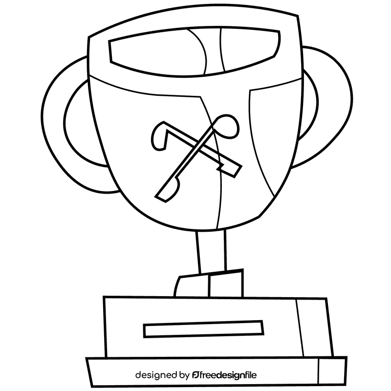 Golf cup black and white clipart