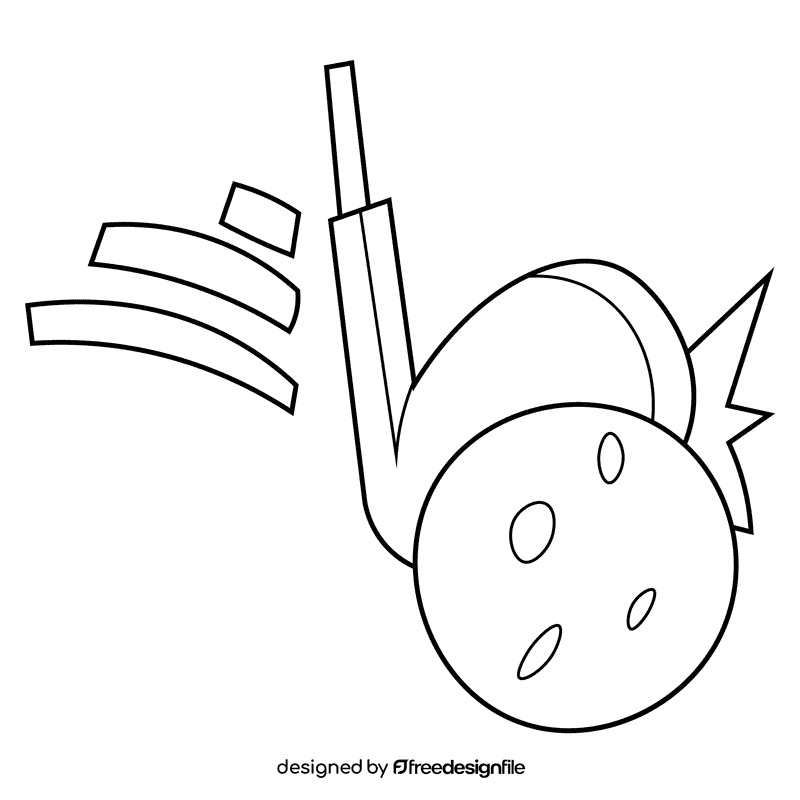 Golf hit black and white clipart