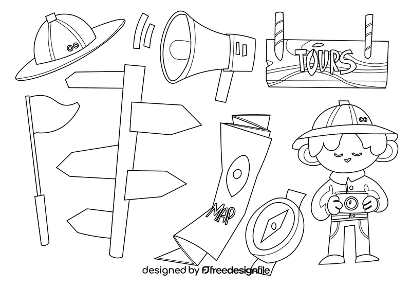 Guide black and white vector