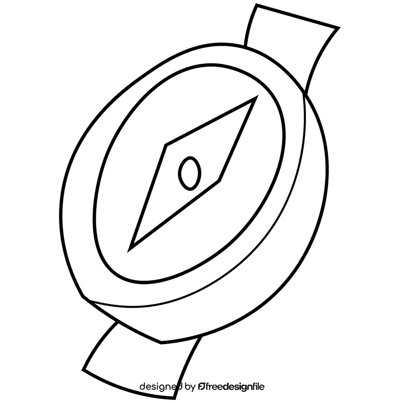 Guide compass black and white clipart