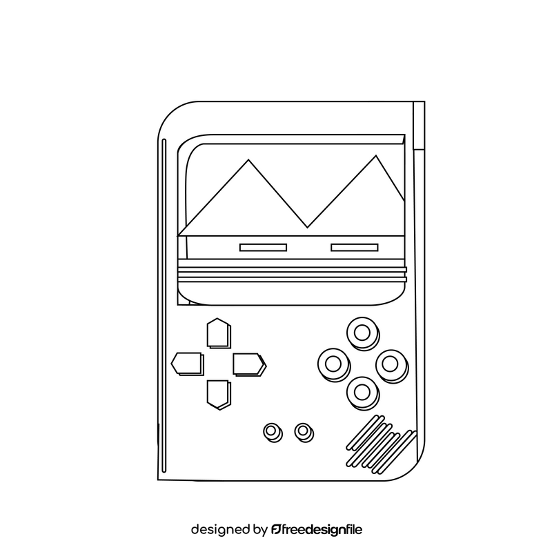 Gameboy drawing black and white clipart