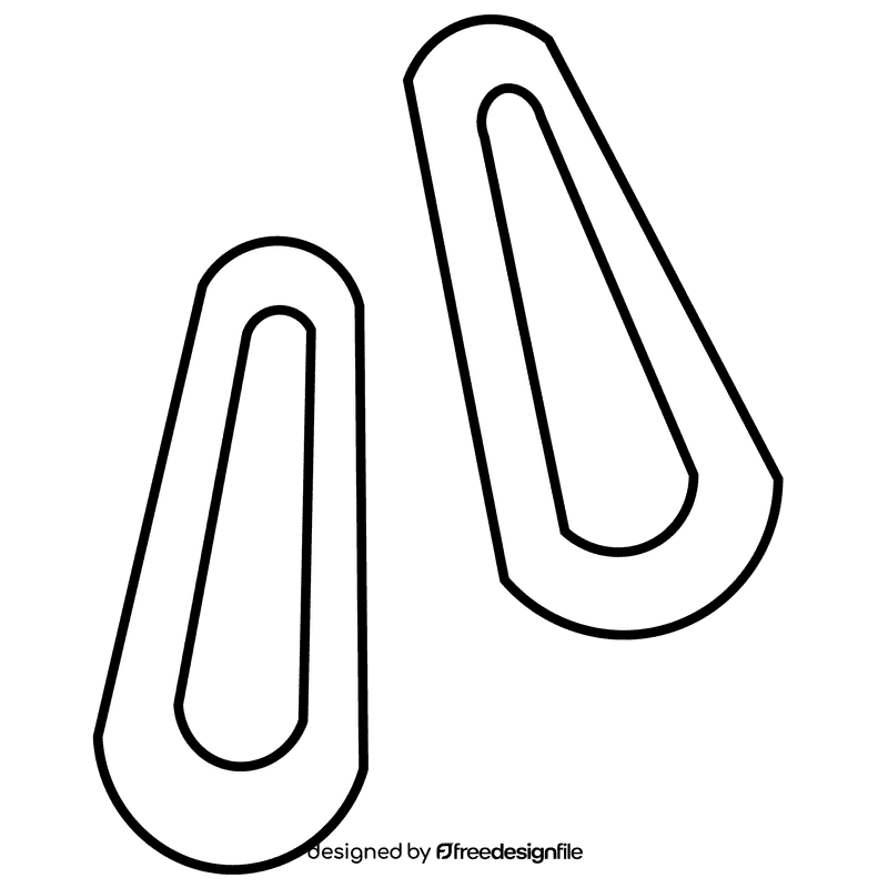 Hairdresser hair pins black and white clipart