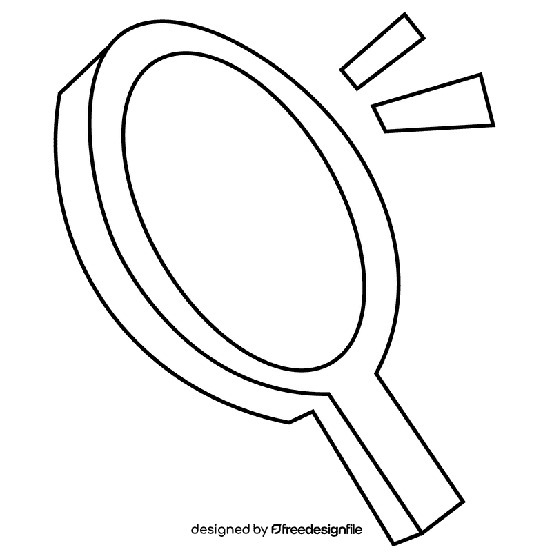 Hairdresser mirror black and white clipart