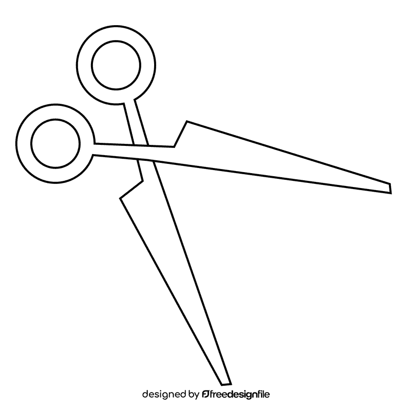 Hairdresser scissors black and white clipart