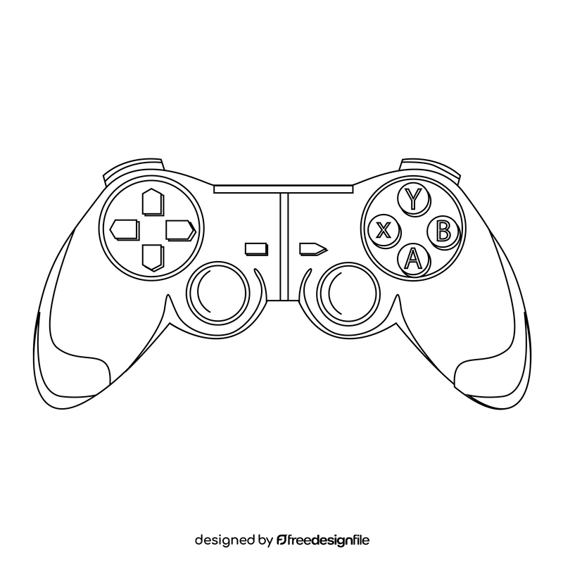 Joystick drawing black and white clipart