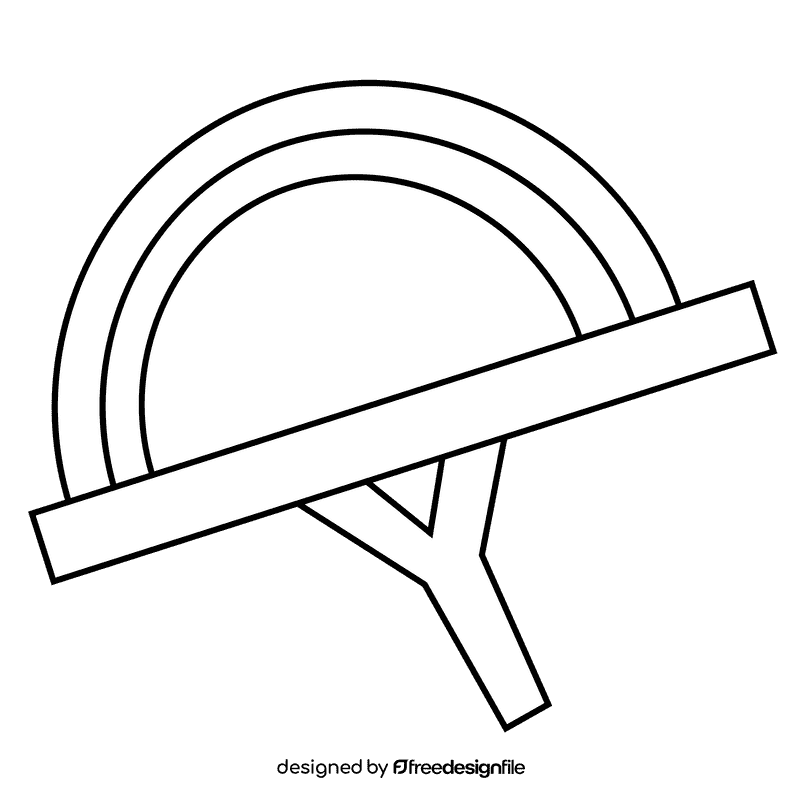 Horse racing hat black and white clipart