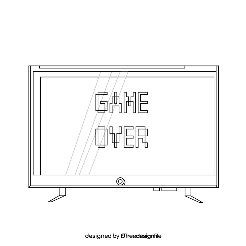 Game over drawing black and white clipart