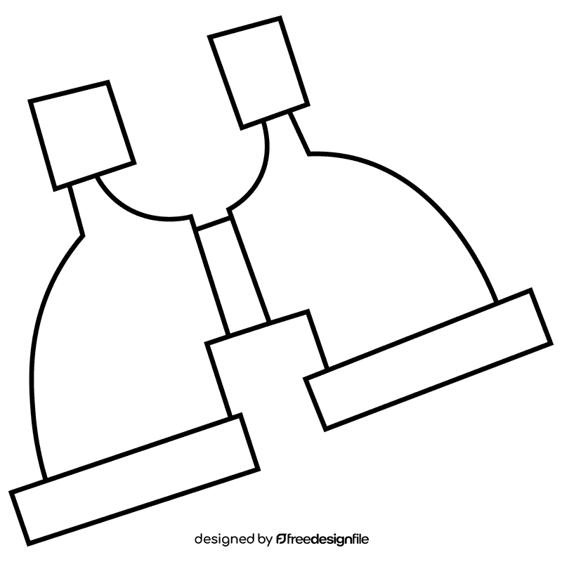 Hunter binocule black and white clipart