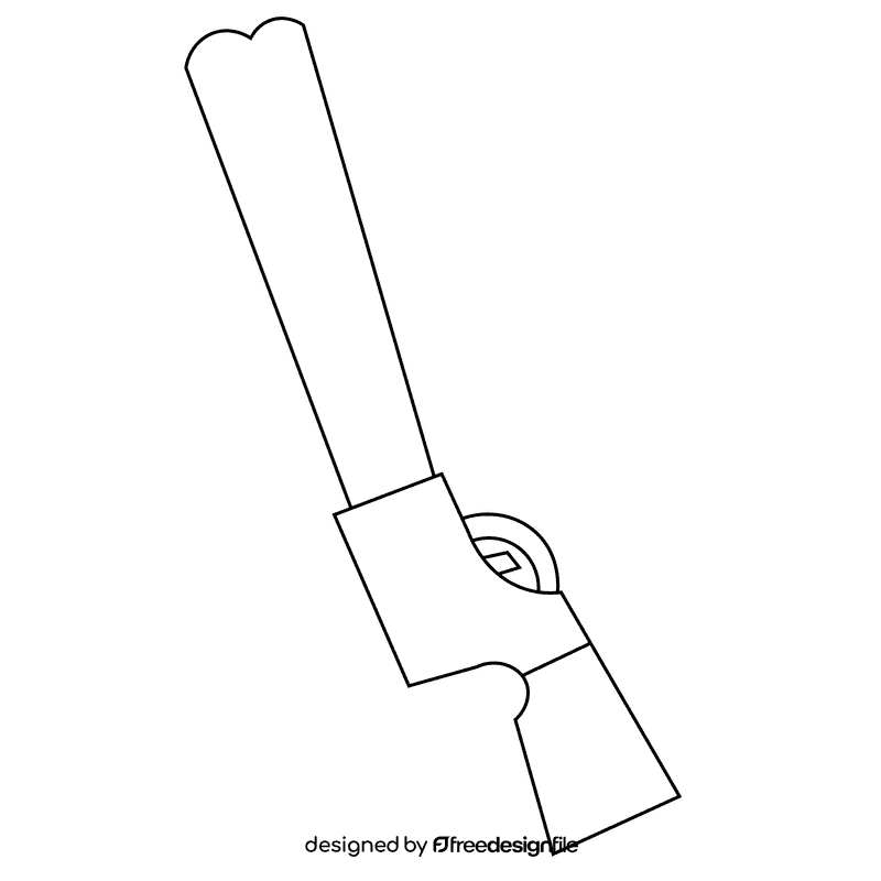 Hunter gun black and white clipart