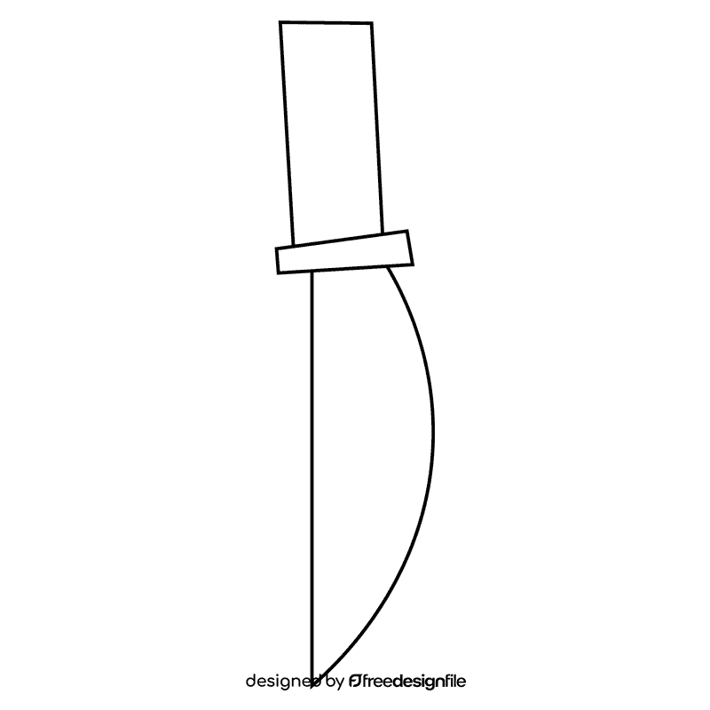 Hunter knife black and white clipart