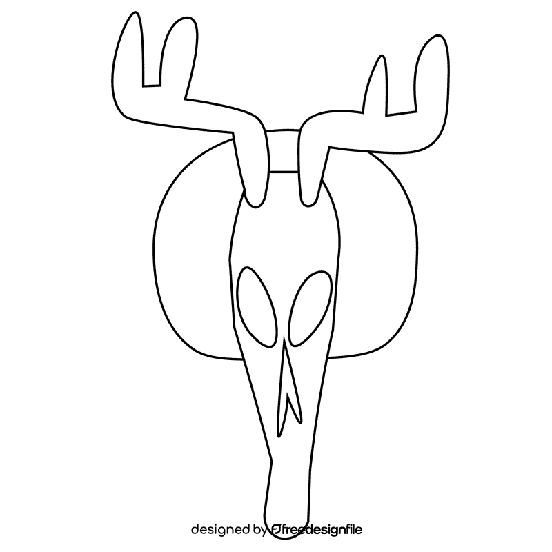 Hunter skull black and white clipart