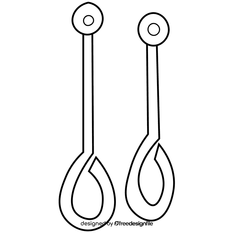 Jeweler earrings black and white clipart