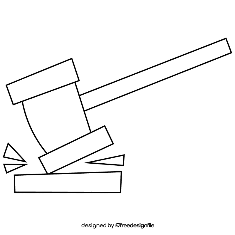 Judge hammer black and white clipart