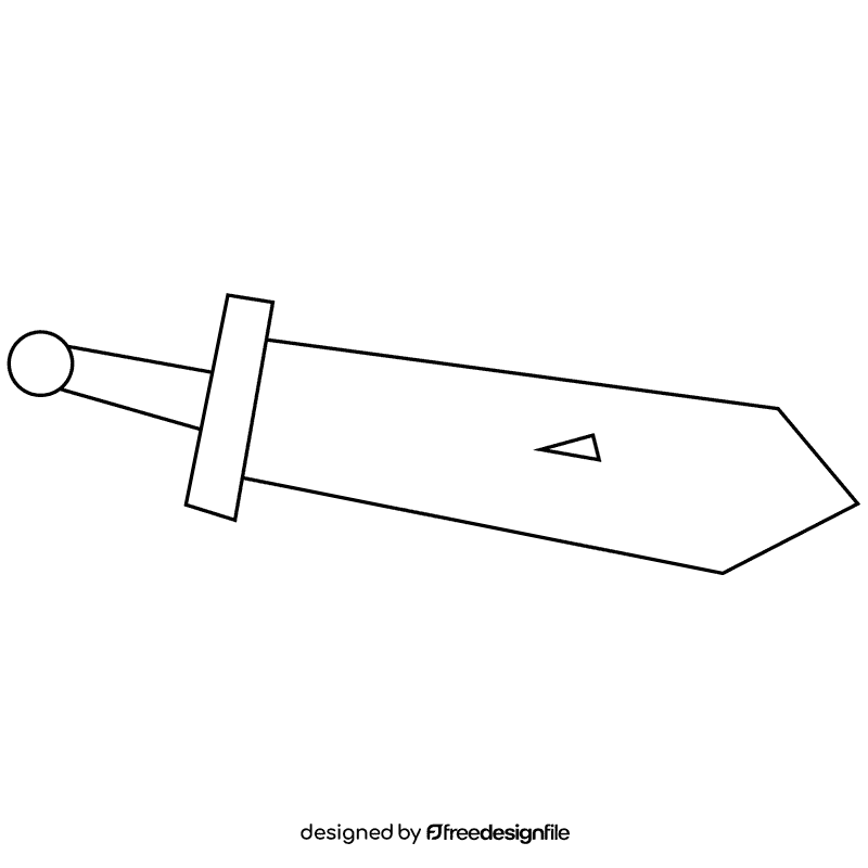 Knight sword black and white clipart