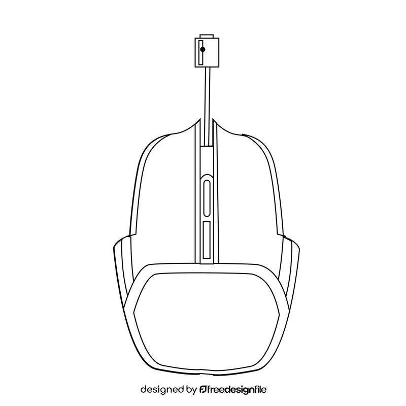 Gaming mouse drawing black and white clipart