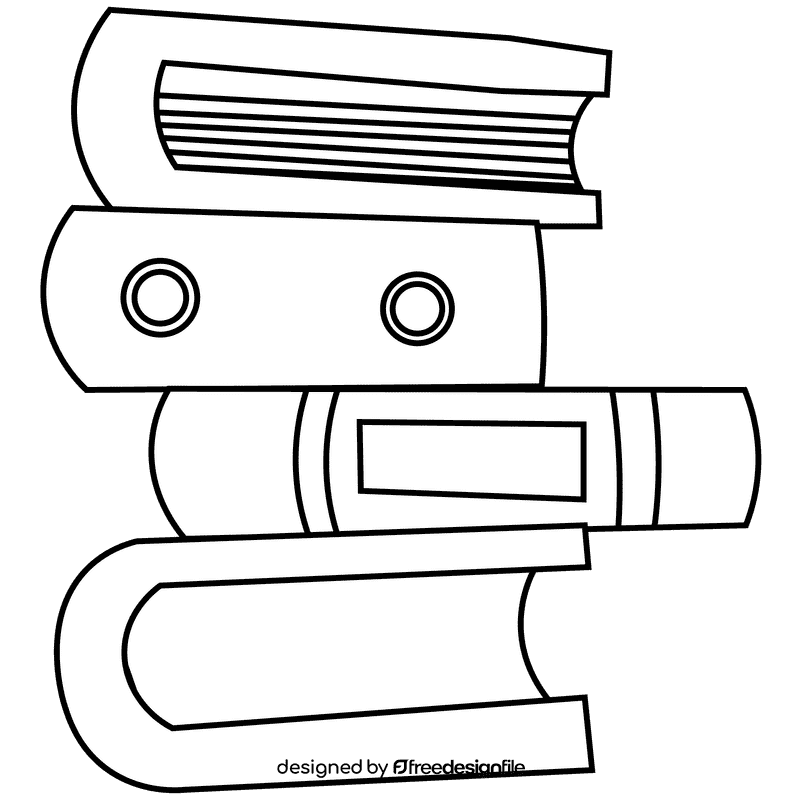 Librarian books black and white clipart