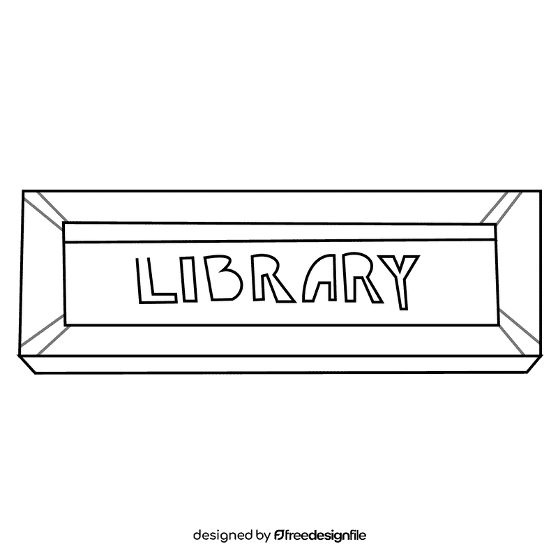 Librarian sign black and white clipart