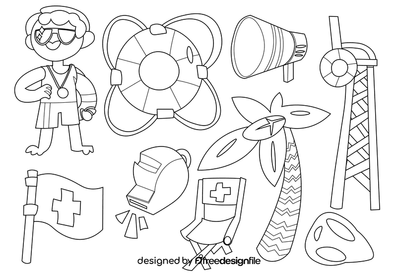 Lifeguard black and white vector