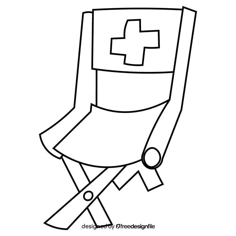 Lifeguard chair black and white clipart