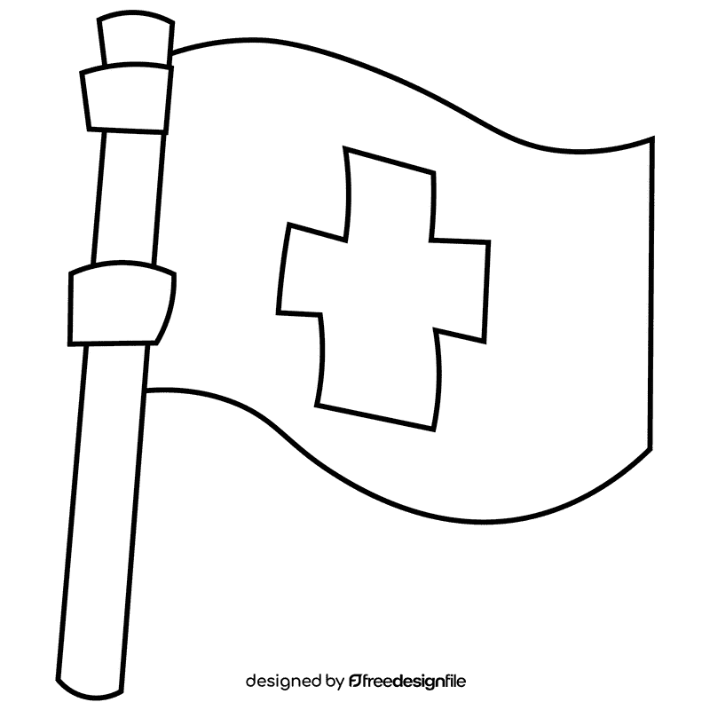 Lifeguard flag black and white clipart
