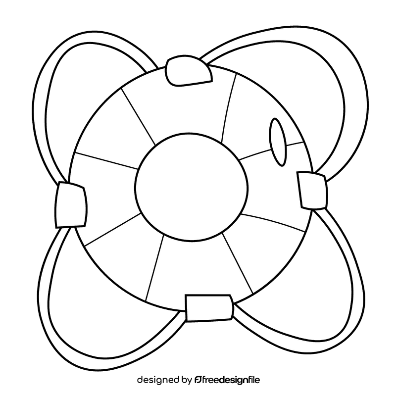 Lifeguard Lifebuoy black and white clipart