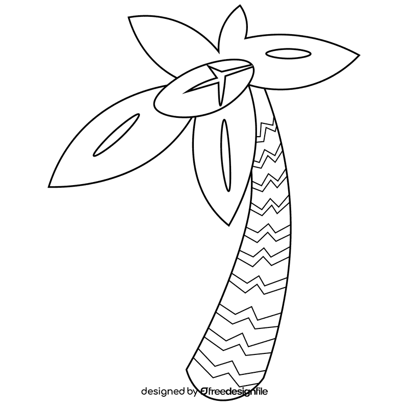 Lifeguard palm black and white clipart