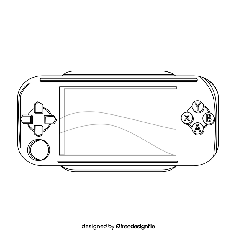 Video game console psp drawing black and white clipart