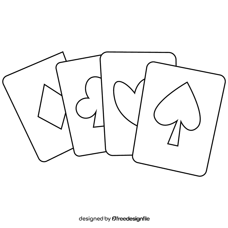 Magician cards black and white clipart