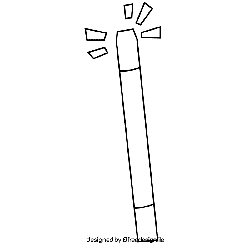 Magician wand black and white clipart