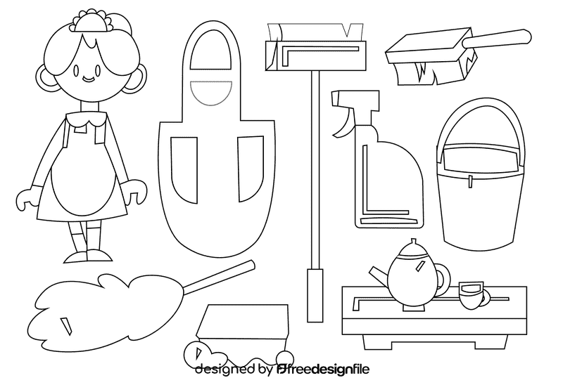 Maid black and white vector