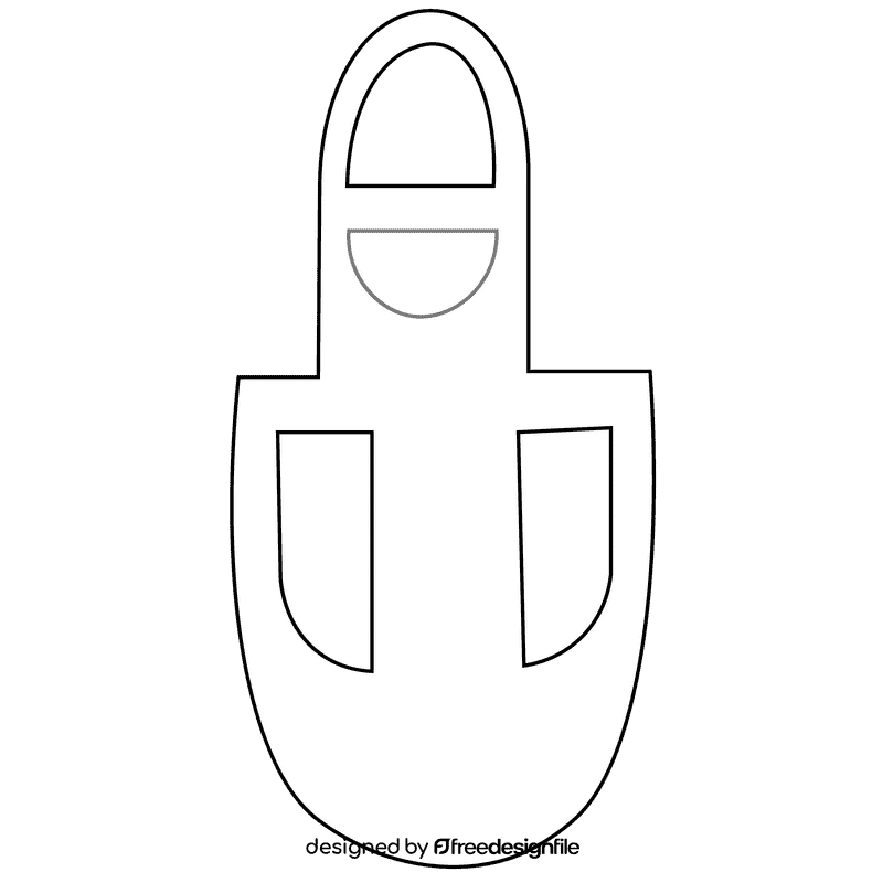 Maid apron black and white clipart