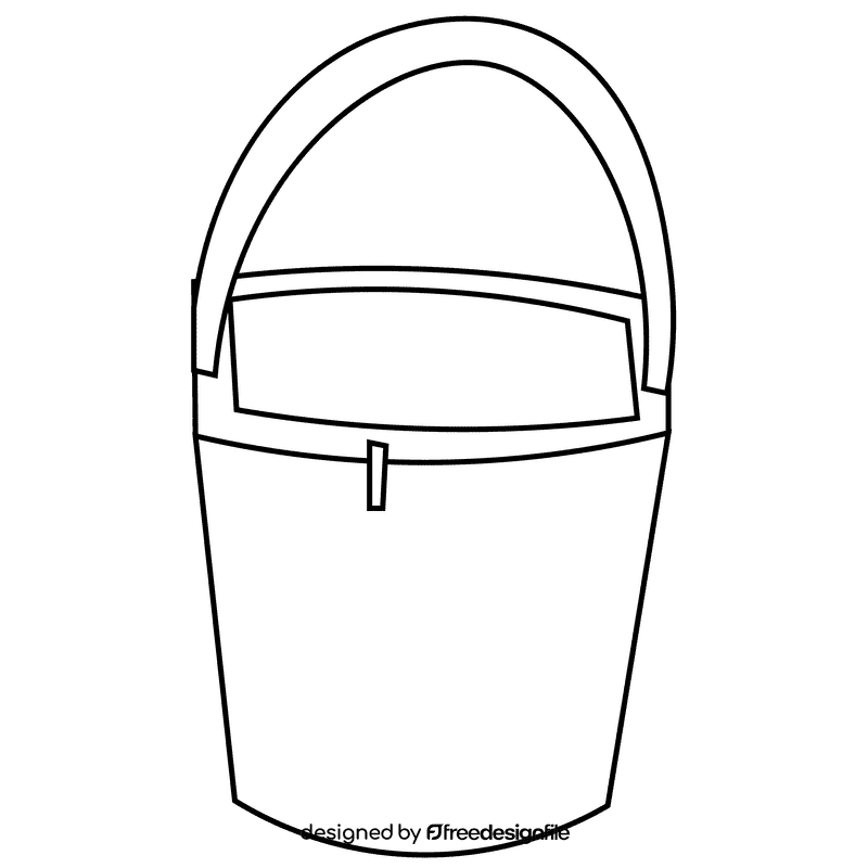 Maid bucket black and white clipart