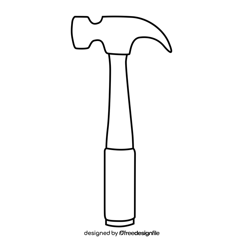 Hammer drawing black and white clipart