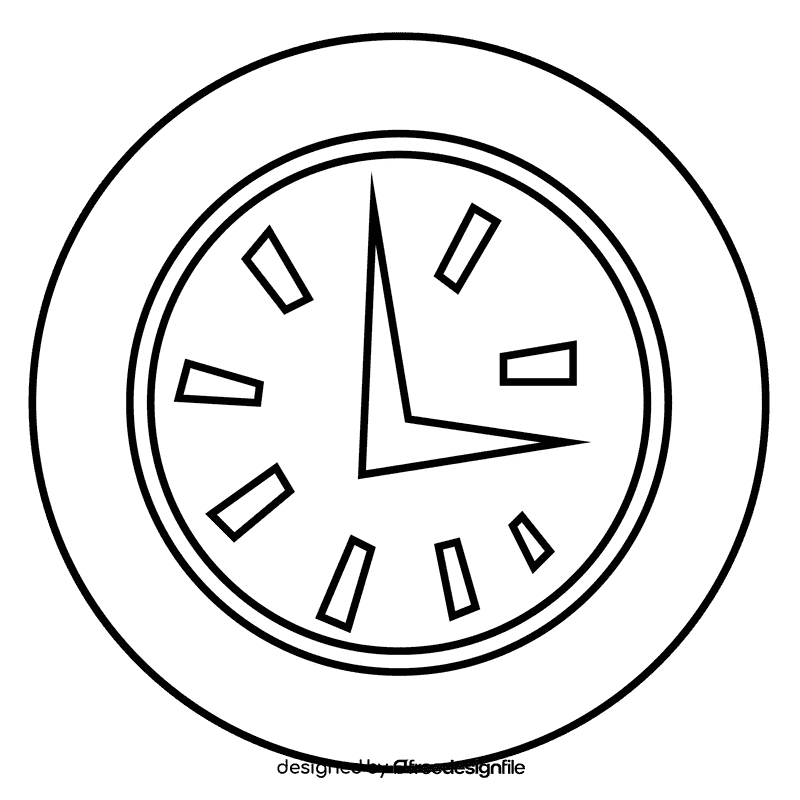 Manager clock black and white clipart