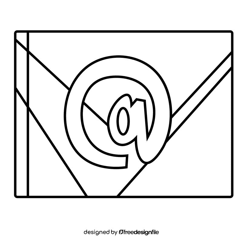 Manager email black and white clipart