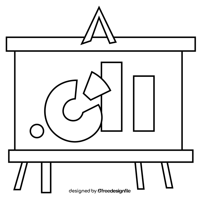 Manager graphs black and white clipart