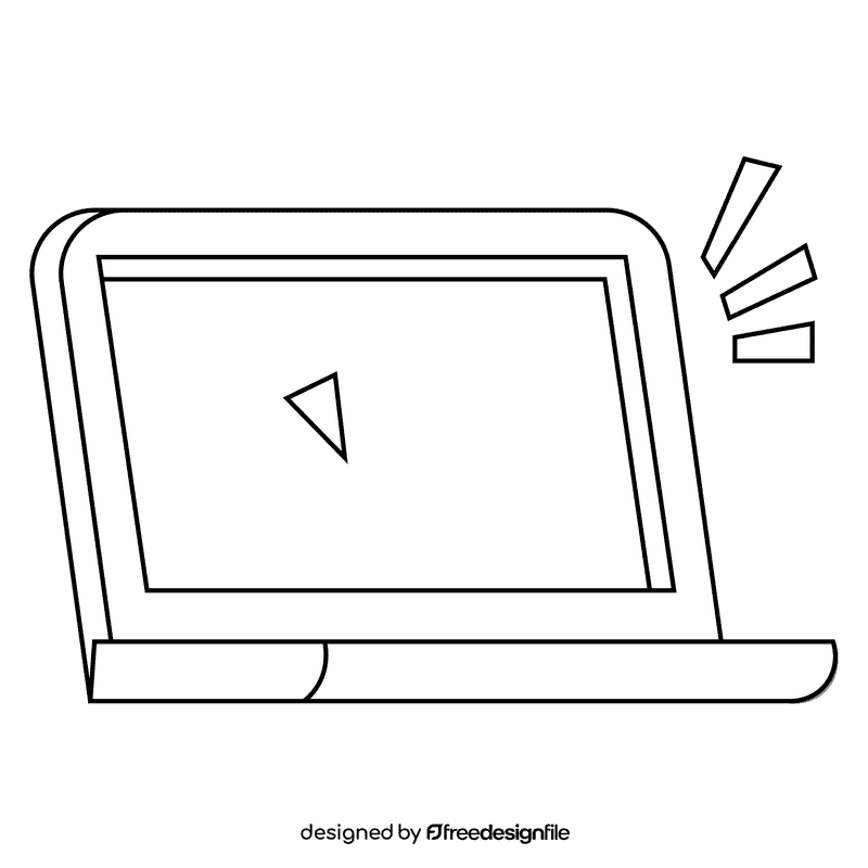 Manager laptop black and white clipart