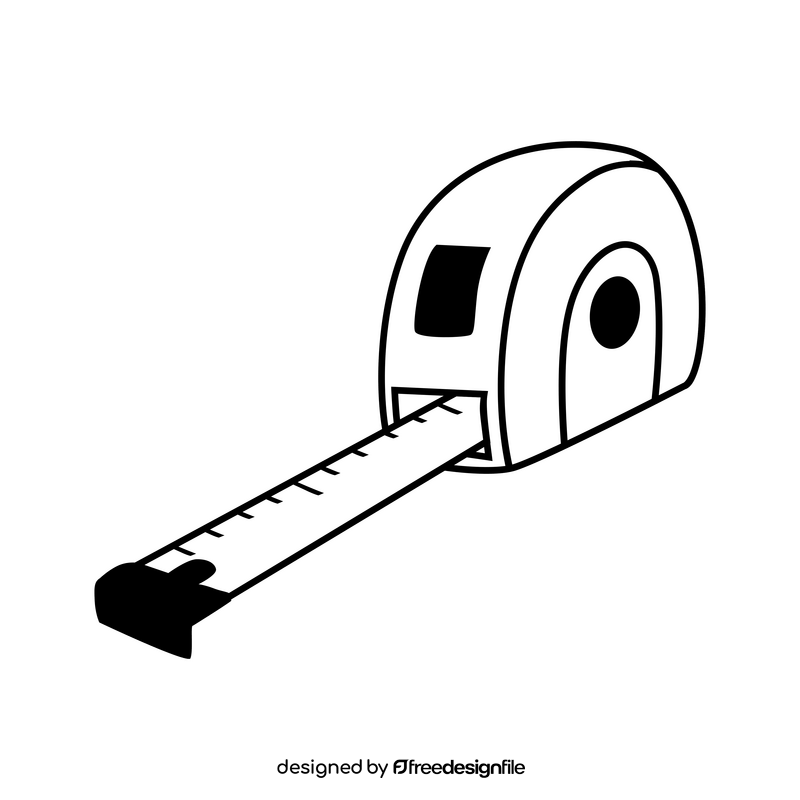 Tape measure drawing black and white clipart