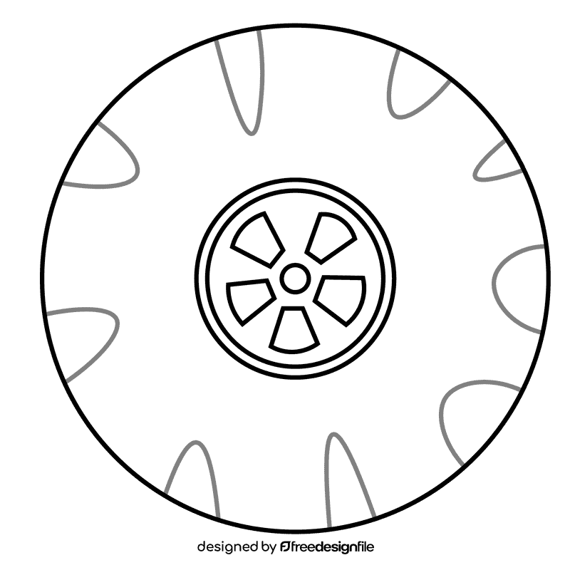 Mechanic wheel black and white clipart