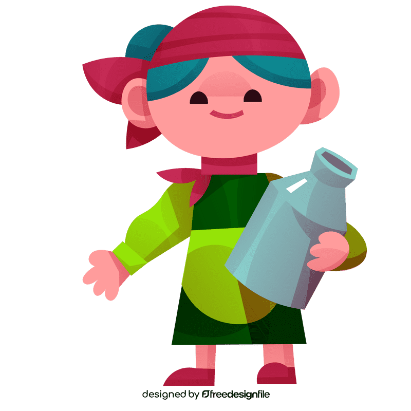 Dairy farmer milking clipart