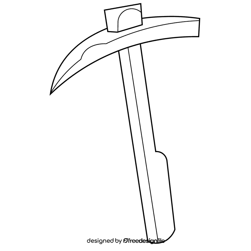 Miner picaxe black and white clipart