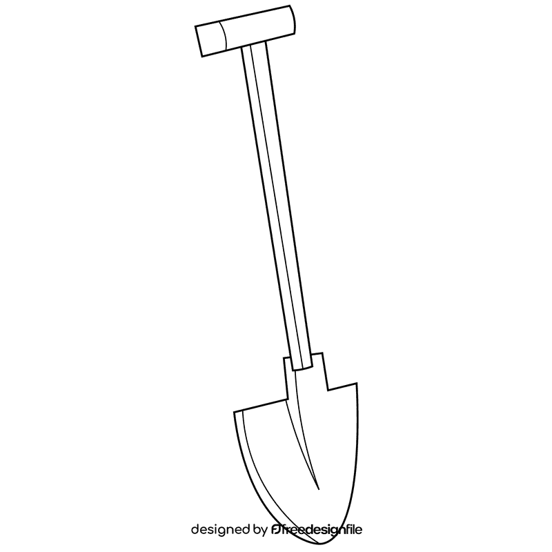 Miner shovel black and white clipart