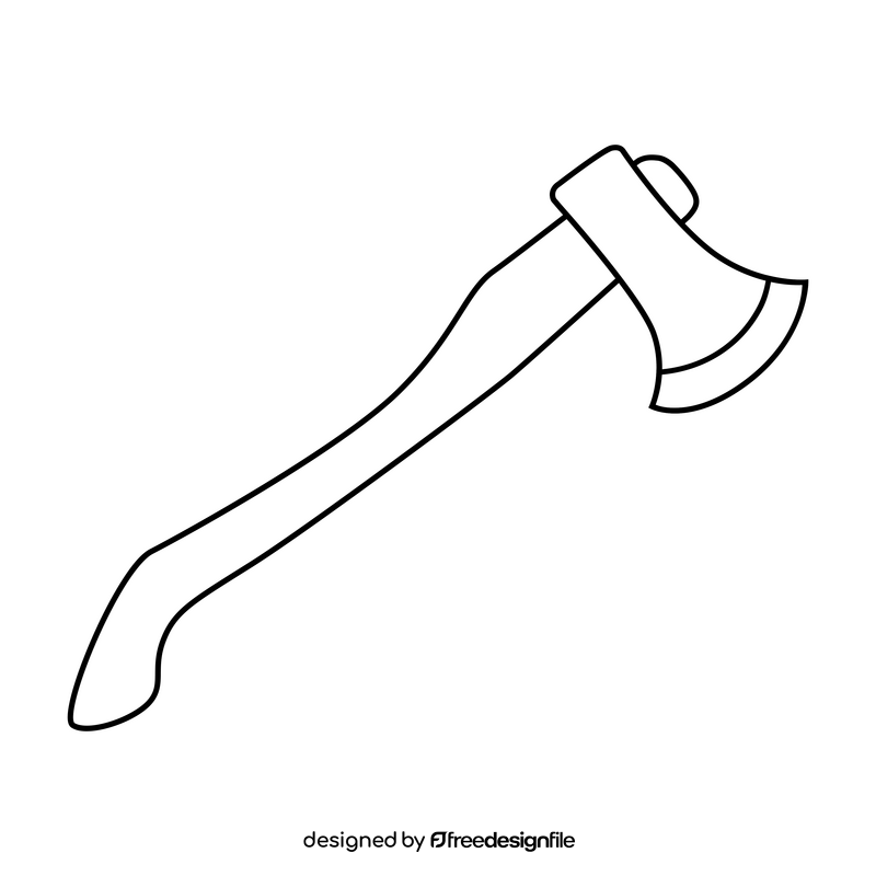 Wood axe drawing black and white clipart