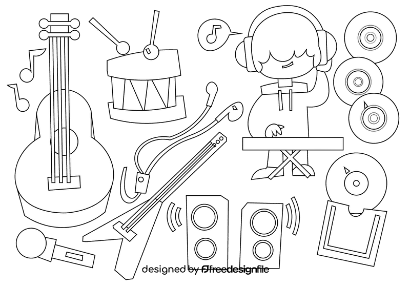 Musician black and white vector