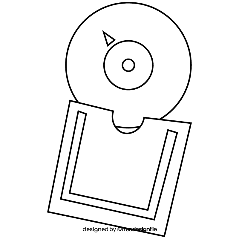 Musician disc black and white clipart