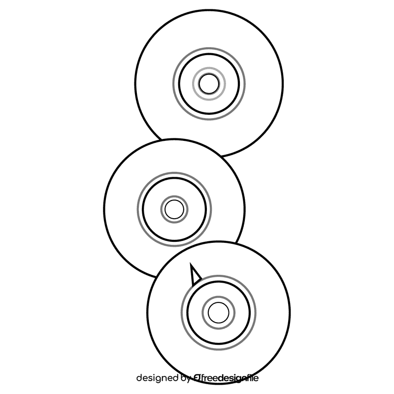 Musician discs black and white clipart